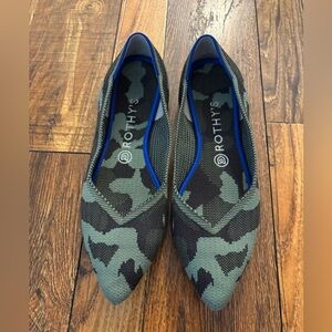 Rothy's The Point Olive Rothys Camo Slip-On Shoes Classic Ballet Flats Womens 10